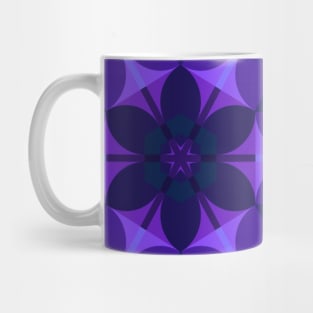 Retro Mandala Flower Blue and Purple Mug